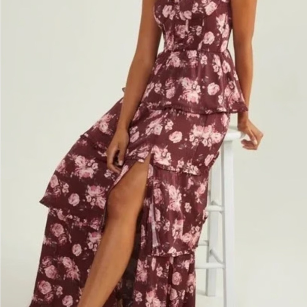 Altar'd State Wine Floral Maxi Dress
